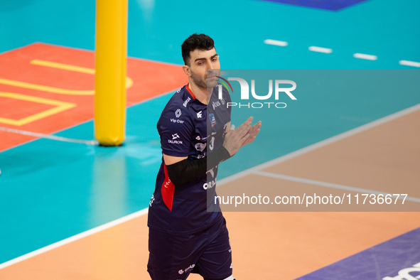 MARCIN JANUSZ participates in a match of the PLUS Liga between Stal Nysa and ZAKSA Kedzierzyn Kozle in Nysa, Poland, on November 3, 2024. 