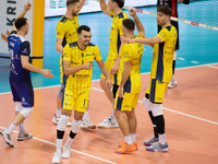 ZOUHEIR EL GRAOUI participates in a match of the PLUS Liga between Stal Nysa and ZAKSA Kedzierzyn Kozle in Nysa, Poland, on November 3, 2024...