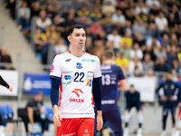 ERIK SHOJI participates in a match of the PLUS Liga between Stal Nysa and ZAKSA Kedzierzyn Kozle in Nysa, Poland, on November 3, 2024. (