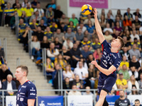 Kamil Urbanowicz participates in a match of the PLUS Liga between Stal Nysa and ZAKSA Kedzierzyn Kozle in Nysa, Poland, on November 3, 2024....