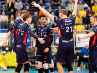 Igor Grobelny and Marcin Janusz participate in a PLUS Liga match between Stal Nysa and ZAKSA Kedzierzyn Kozle in Nysa, Poland, on November 3...