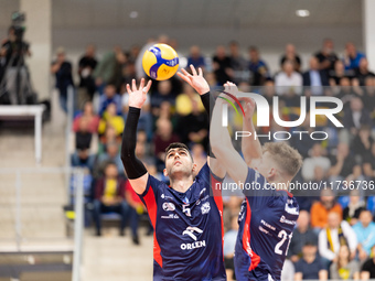 MARCIN JANUSZ participates in a match of the PLUS Liga between Stal Nysa and ZAKSA Kedzierzyn Kozle in Nysa, Poland, on November 3, 2024. (