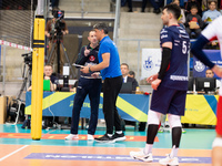 Andrea Giani participates in a match of the PLUS Liga between Stal Nysa and ZAKSA Kedzierzyn Kozle in Nysa, Poland, on November 3, 2024. (