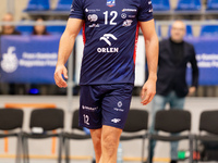 Andreas Takvam participates in a match of the PLUS Liga between Stal Nysa and ZAKSA Kedzierzyn Kozle in Nysa, Poland, on November 3, 2024. (