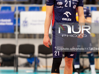 Kamil Urbanowicz participates in a match of the PLUS Liga between Stal Nysa and ZAKSA Kedzierzyn Kozle in Nysa, Poland, on November 3, 2024....