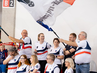 Fans attend a match of the PLUS Liga between Stal Nysa and ZAKSA Kedzierzyn Kozle in Nysa, Poland, on November 3, 2024. (