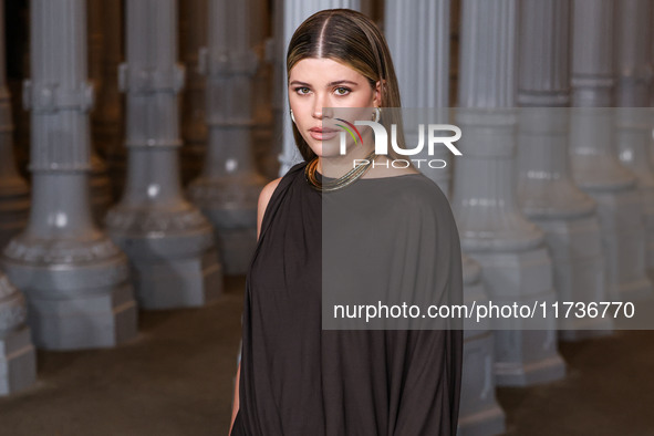 Sofia Richie Grainge wearing a Saint Laurent by Anthony Vaccarello dress arrives at the 13th Annual LACMA Art + Film Gala 2024 presented by...