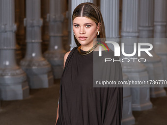 Sofia Richie Grainge wearing a Saint Laurent by Anthony Vaccarello dress arrives at the 13th Annual LACMA Art + Film Gala 2024 presented by...