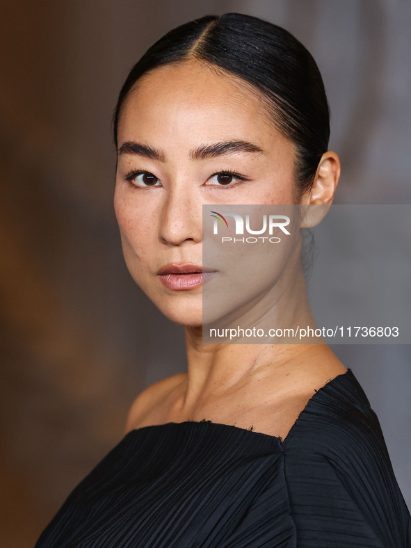 Greta Lee arrives at the 13th Annual LACMA Art + Film Gala 2024 presented by Gucci held at the Los Angeles County Museum of Art on November...