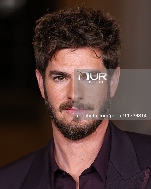 Andrew Garfield arrives at the 13th Annual LACMA Art + Film Gala 2024 presented by Gucci held at the Los Angeles County Museum of Art on Nov...