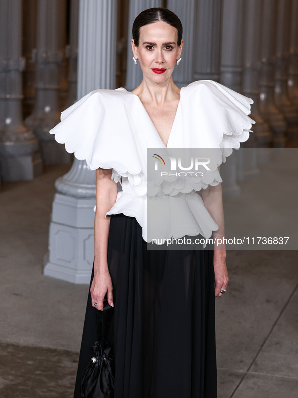 Sarah Paulson arrives at the 13th Annual LACMA Art + Film Gala 2024 presented by Gucci held at the Los Angeles County Museum of Art on Novem...