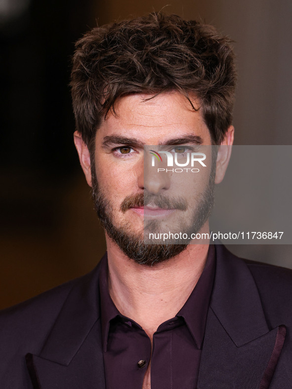 Andrew Garfield arrives at the 13th Annual LACMA Art + Film Gala 2024 presented by Gucci held at the Los Angeles County Museum of Art on Nov...