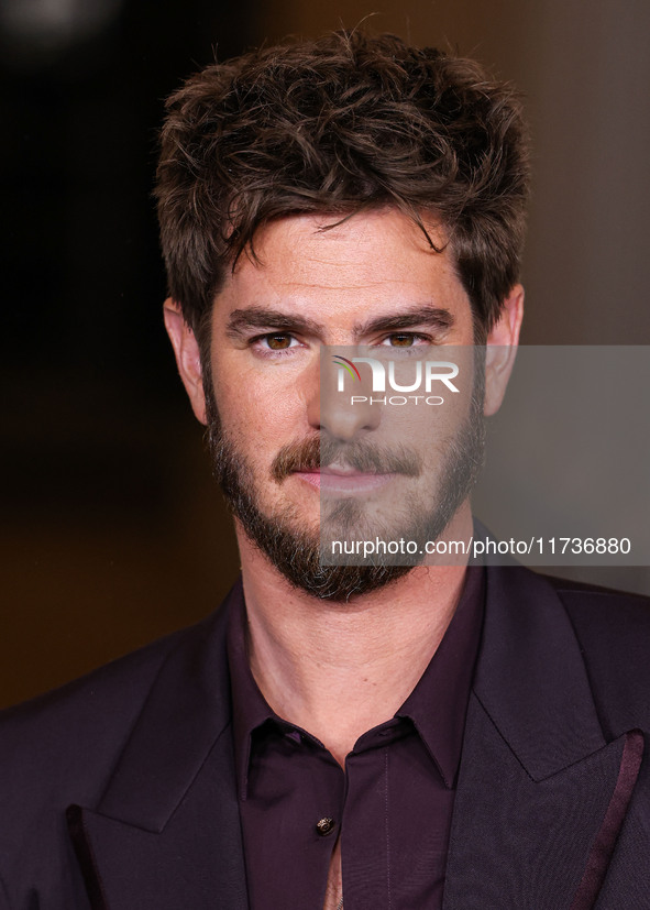 Andrew Garfield arrives at the 13th Annual LACMA Art + Film Gala 2024 presented by Gucci held at the Los Angeles County Museum of Art on Nov...