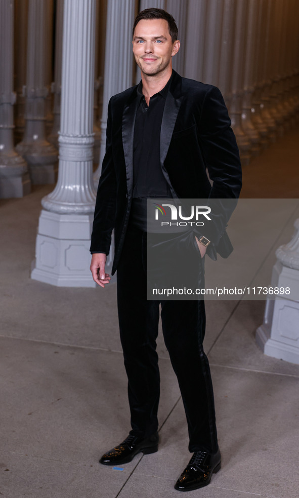 Nicholas Hoult arrives at the 13th Annual LACMA Art + Film Gala 2024 presented by Gucci held at the Los Angeles County Museum of Art on Nove...