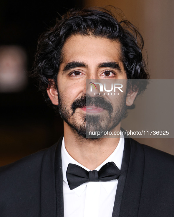 Dev Patel wearing Gucci arrives at the 13th Annual LACMA Art + Film Gala 2024 presented by Gucci held at the Los Angeles County Museum of Ar...