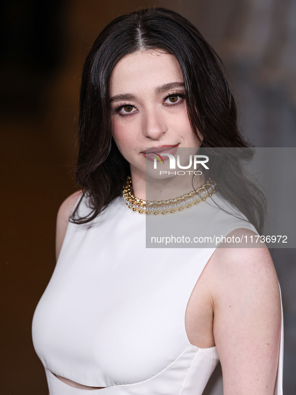 Mikey Madison wearing Gucci arrives at the 13th Annual LACMA Art + Film Gala 2024 presented by Gucci held at the Los Angeles County Museum o...