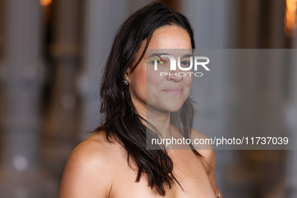 Michelle Rodriguez arrives at the 13th Annual LACMA Art + Film Gala 2024 presented by Gucci held at the Los Angeles County Museum of Art on...