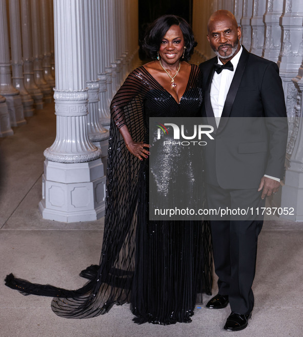 Viola Davis and husband Julius Tennon arrive at the 13th Annual LACMA Art + Film Gala 2024 presented by Gucci held at the Los Angeles County...