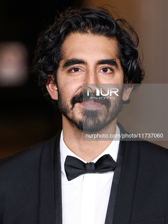 Dev Patel wearing Gucci arrives at the 13th Annual LACMA Art + Film Gala 2024 presented by Gucci held at the Los Angeles County Museum of Ar...