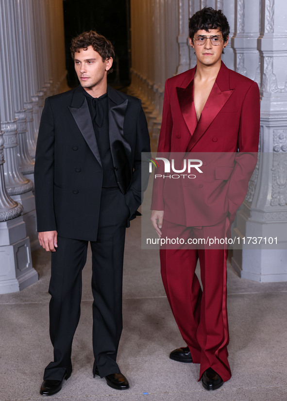 Cooper Koch and Omar Apollo arrive at the 13th Annual LACMA Art + Film Gala 2024 presented by Gucci held at the Los Angeles County Museum of...