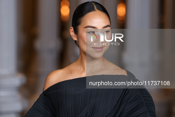 Greta Lee arrives at the 13th Annual LACMA Art + Film Gala 2024 presented by Gucci held at the Los Angeles County Museum of Art on November...