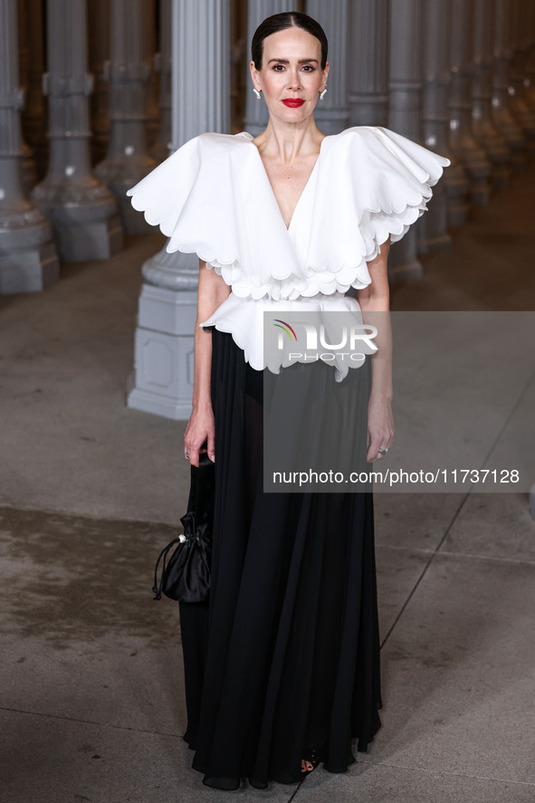 Sarah Paulson arrives at the 13th Annual LACMA Art + Film Gala 2024 presented by Gucci held at the Los Angeles County Museum of Art on Novem...