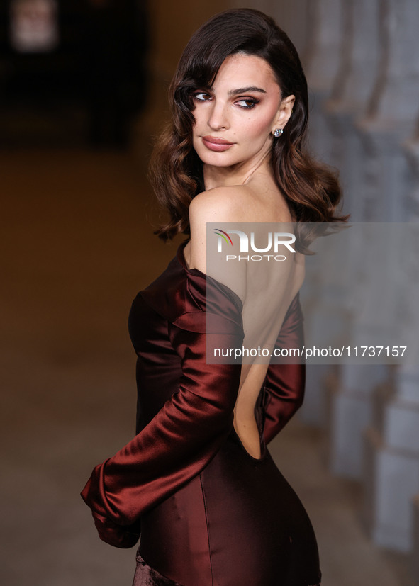 Emily Ratajkowski arrives at the 13th Annual LACMA Art + Film Gala 2024 presented by Gucci held at the Los Angeles County Museum of Art on N...