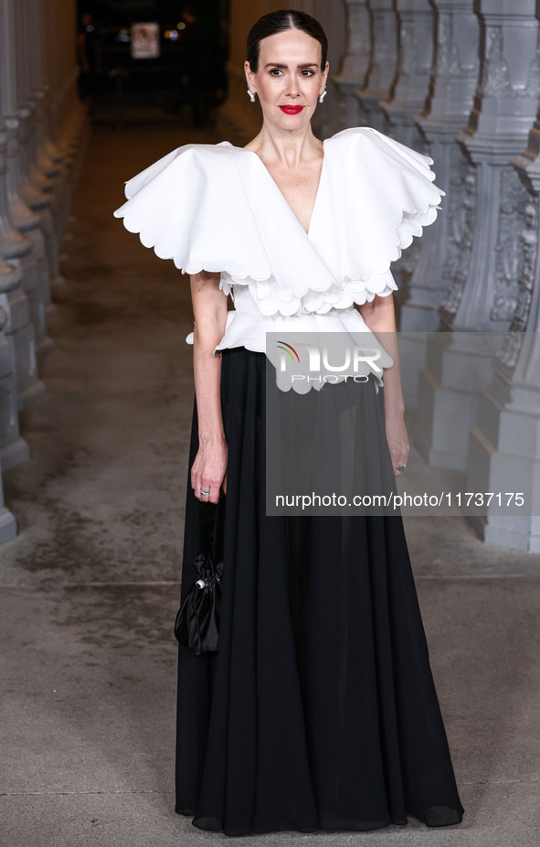 Sarah Paulson arrives at the 13th Annual LACMA Art + Film Gala 2024 presented by Gucci held at the Los Angeles County Museum of Art on Novem...