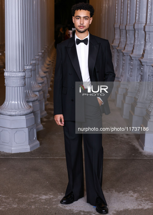 Archie Madekwe arrives at the 13th Annual LACMA Art + Film Gala 2024 presented by Gucci held at the Los Angeles County Museum of Art on Nove...