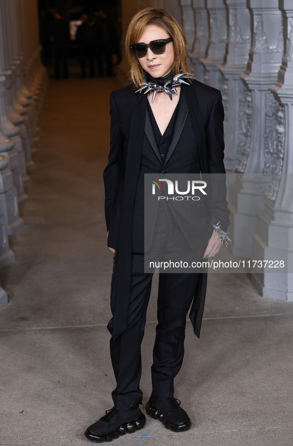 Yoshiki arrives at the 13th Annual LACMA Art + Film Gala 2024 presented by Gucci held at the Los Angeles County Museum of Art on November 2,...