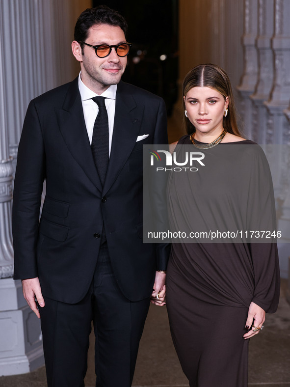 Elliot Grainge and wife Sofia Richie Grainge arrive at the 13th Annual LACMA Art + Film Gala 2024 presented by Gucci held at the Los Angeles...