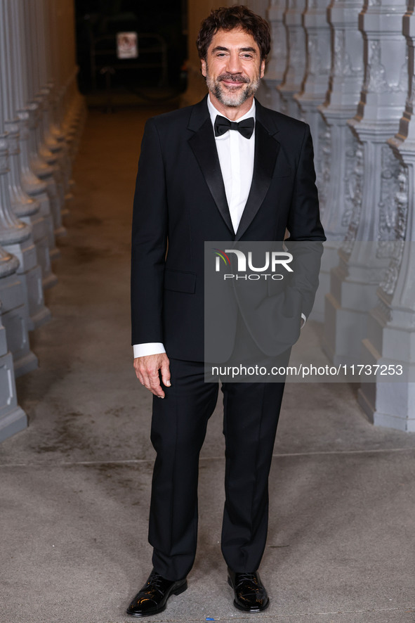 Javier Bardem wearing Gucci arrives at the 13th Annual LACMA Art + Film Gala 2024 presented by Gucci held at the Los Angeles County Museum o...