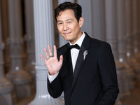 Lee Jung-jae wearing Gucci arrives at the 13th Annual LACMA Art + Film Gala 2024 presented by Gucci held at the Los Angeles County Museum of...