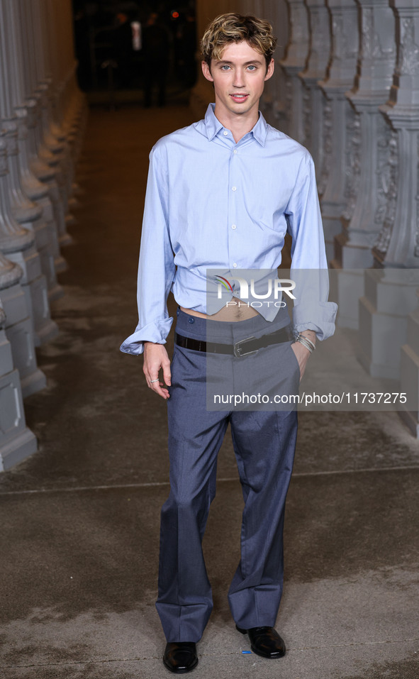 Troye Sivan arrives at the 13th Annual LACMA Art + Film Gala 2024 presented by Gucci held at the Los Angeles County Museum of Art on Novembe...