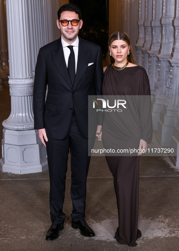 Elliot Grainge and wife Sofia Richie Grainge arrive at the 13th Annual LACMA Art + Film Gala 2024 presented by Gucci held at the Los Angeles...