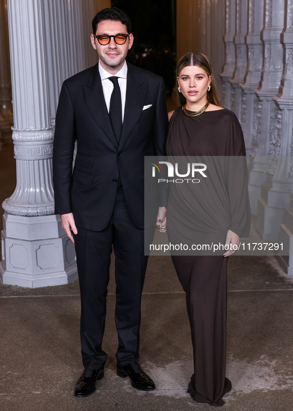 Elliot Grainge and wife Sofia Richie Grainge arrive at the 13th Annual LACMA Art + Film Gala 2024 presented by Gucci held at the Los Angeles...