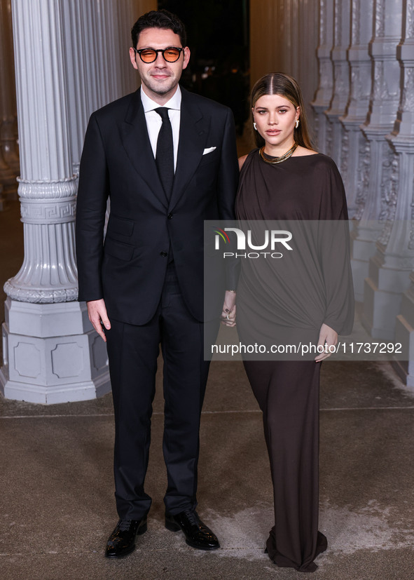 Elliot Grainge and wife Sofia Richie Grainge arrive at the 13th Annual LACMA Art + Film Gala 2024 presented by Gucci held at the Los Angeles...