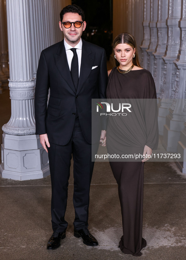 Elliot Grainge and wife Sofia Richie Grainge arrive at the 13th Annual LACMA Art + Film Gala 2024 presented by Gucci held at the Los Angeles...