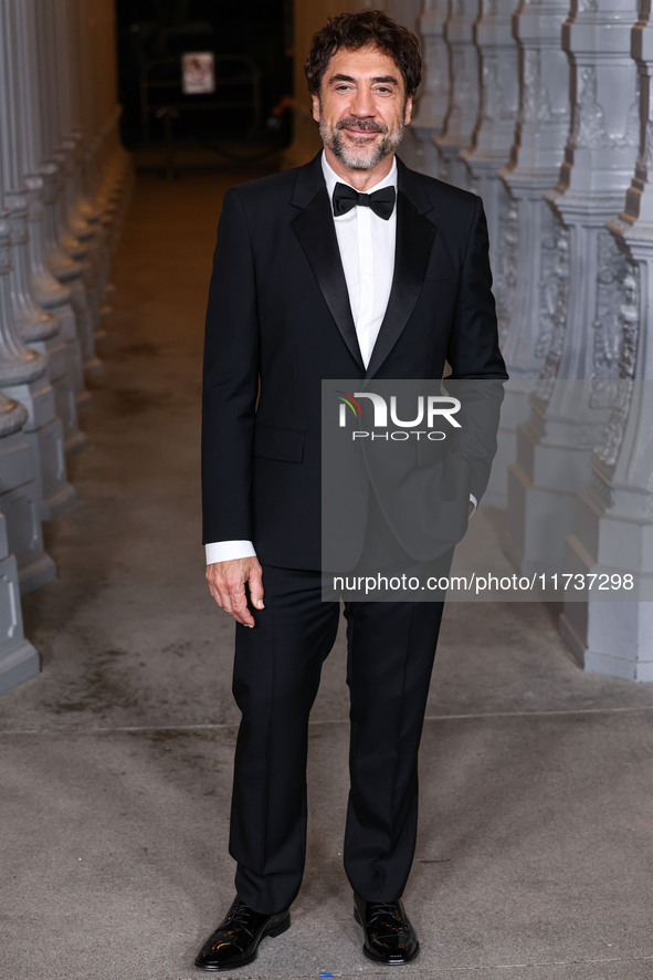 Javier Bardem wearing Gucci arrives at the 13th Annual LACMA Art + Film Gala 2024 presented by Gucci held at the Los Angeles County Museum o...