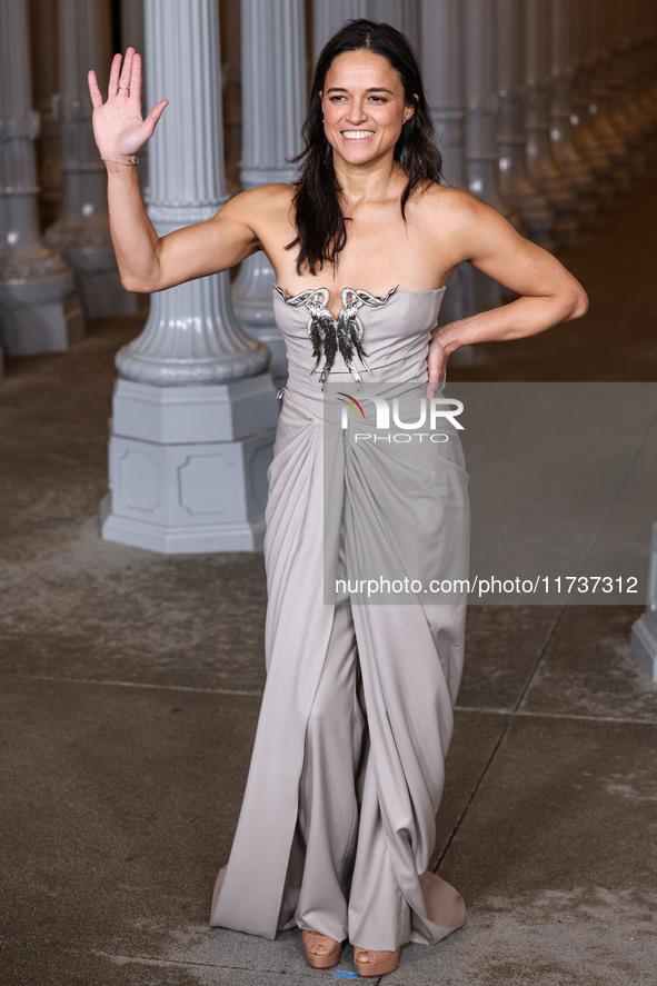 Michelle Rodriguez arrives at the 13th Annual LACMA Art + Film Gala 2024 presented by Gucci held at the Los Angeles County Museum of Art on...