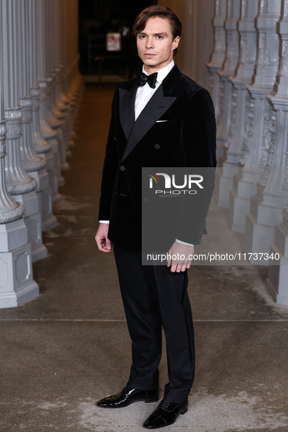 Nicholas Alexander Chavez wearing a Dunhill look arrives at the 13th Annual LACMA Art + Film Gala 2024 presented by Gucci held at the Los An...