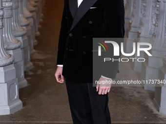 Nicholas Alexander Chavez wearing a Dunhill look arrives at the 13th Annual LACMA Art + Film Gala 2024 presented by Gucci held at the Los An...