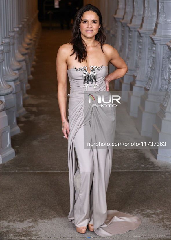 Michelle Rodriguez arrives at the 13th Annual LACMA Art + Film Gala 2024 presented by Gucci held at the Los Angeles County Museum of Art on...