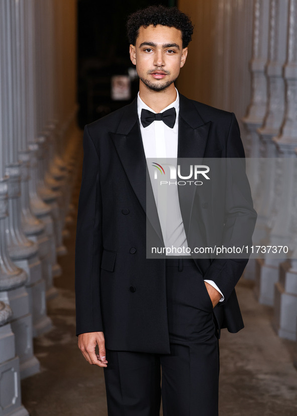 Archie Madekwe arrives at the 13th Annual LACMA Art + Film Gala 2024 presented by Gucci held at the Los Angeles County Museum of Art on Nove...