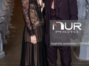 Laura Dern and Andrew Garfield both wearing Gucci arrive at the 13th Annual LACMA Art + Film Gala 2024 presented by Gucci held at the Los An...