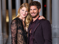 Laura Dern and Andrew Garfield both wearing Gucci arrive at the 13th Annual LACMA Art + Film Gala 2024 presented by Gucci held at the Los An...