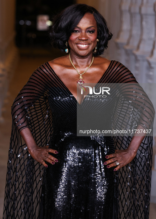 Viola Davis wearing Sabyasachi jewelry arrives at the 13th Annual LACMA Art + Film Gala 2024 presented by Gucci held at the Los Angeles Coun...