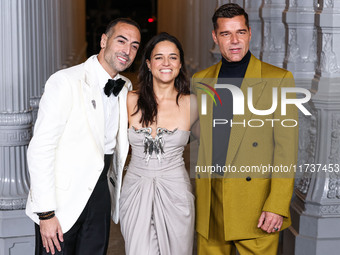 Mohammed Al Turki, Michelle Rodriguez and Ricky Martin arrive at the 13th Annual LACMA Art + Film Gala 2024 presented by Gucci held at the L...