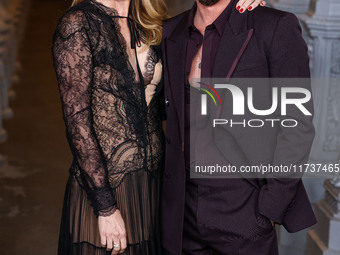 Laura Dern and Andrew Garfield both wearing Gucci arrive at the 13th Annual LACMA Art + Film Gala 2024 presented by Gucci held at the Los An...