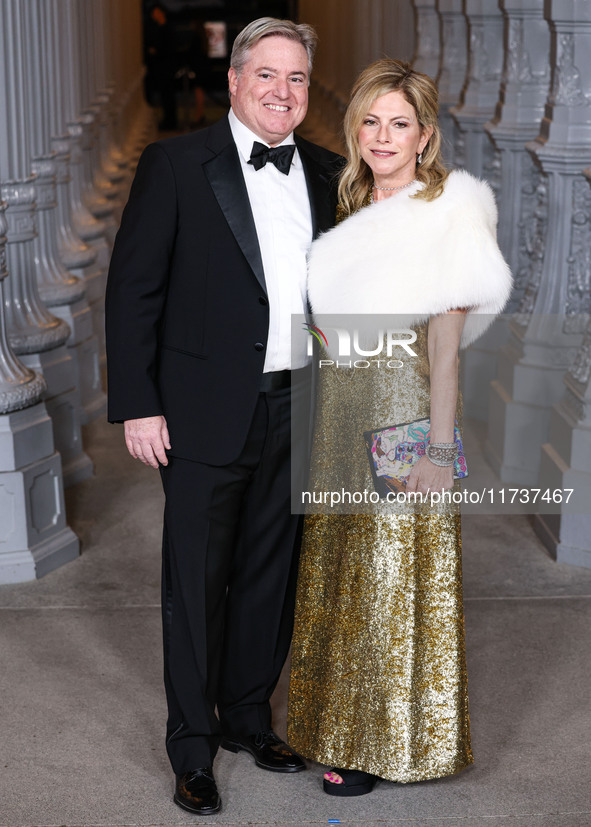 Larry Berg and Allison Berg arrive at the 13th Annual LACMA Art + Film Gala 2024 presented by Gucci held at the Los Angeles County Museum of...